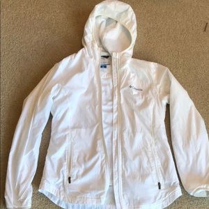 White lined Columbia jacket